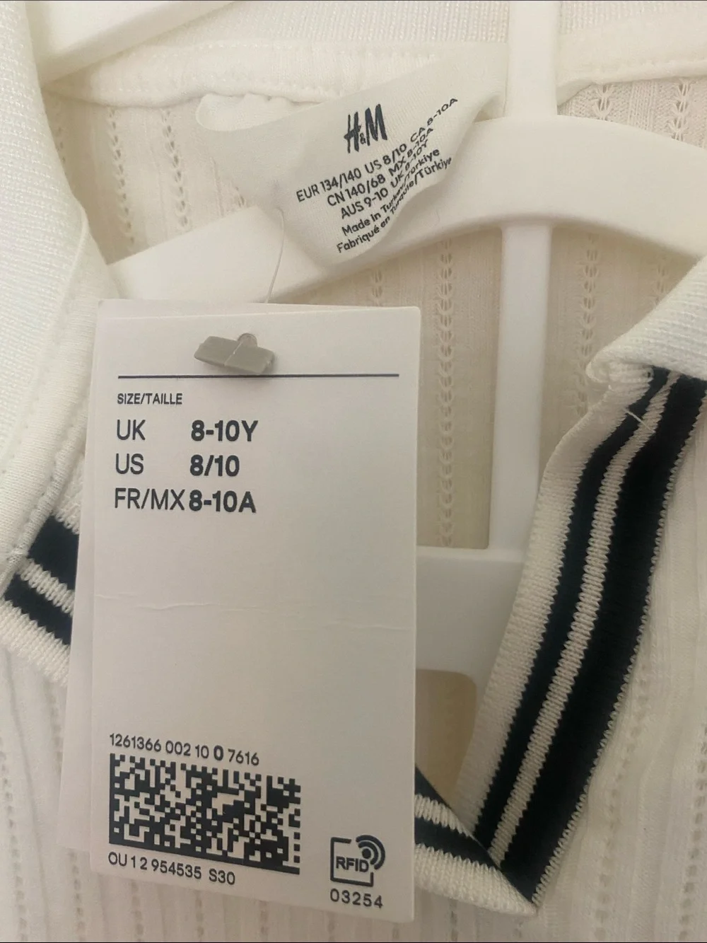 H&M White Tank Top and matching skirt with Navy Stripe Trim - Girls